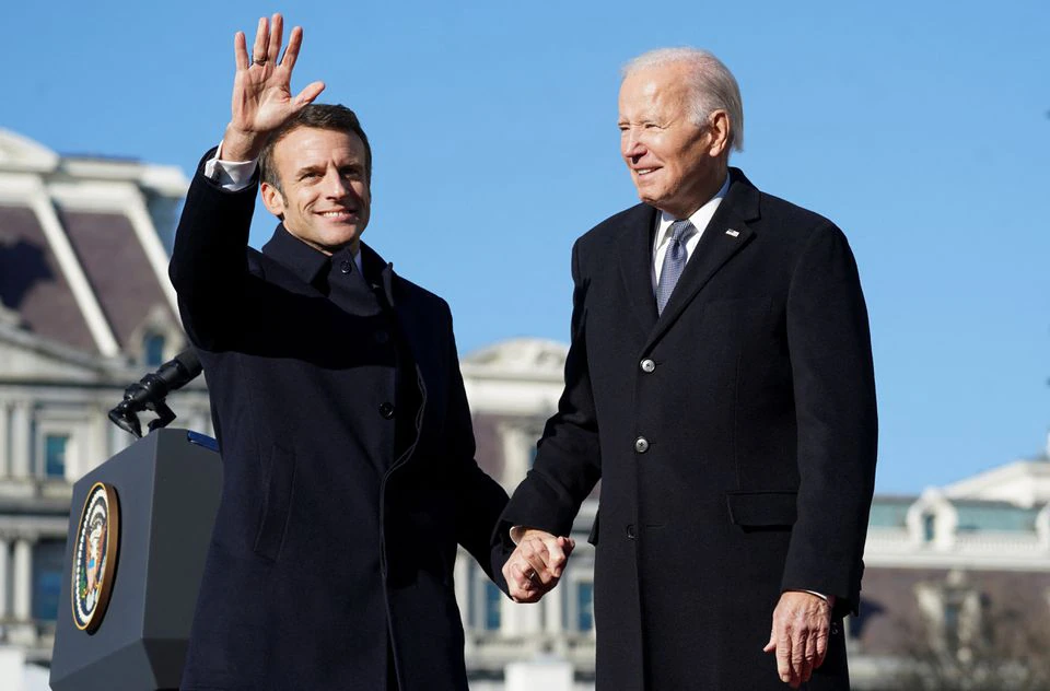 Biden recibe en la Casa Blanca a Macron