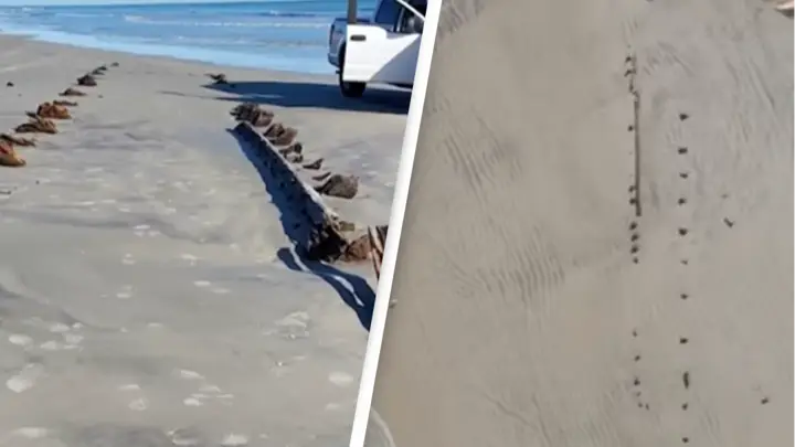 Descubren misteriosa estructura en una playa de Florida