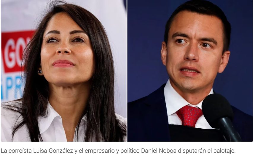 Correísta Luisa González se enfrentará a empresario Daniel Noboa en Ecuador