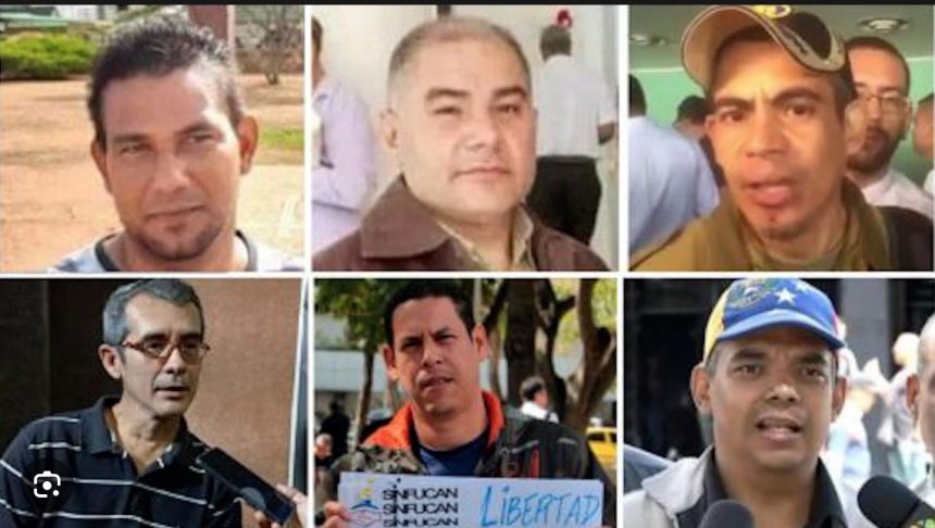 Seis sindicalistas venezolanos detenidos a mediados del año pasado fueron condenados el martes a 16 años de prisión por un tribunal de Caracas por los delitos de conspiración y asociación para delinquir, denunciaron varias organizaciones de derechos humanos que rechazaron las condenas. Afirmaron que las sentencias son una amenaza para todos los trabajadores que protestan.