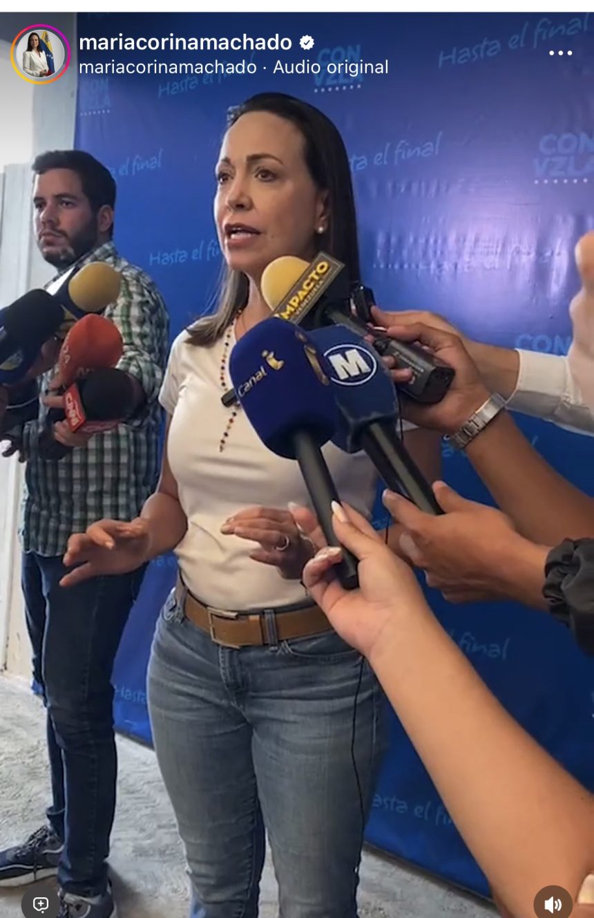 Maria Corina Machado denuncia desapariciones forzadas de su equipo de campaña