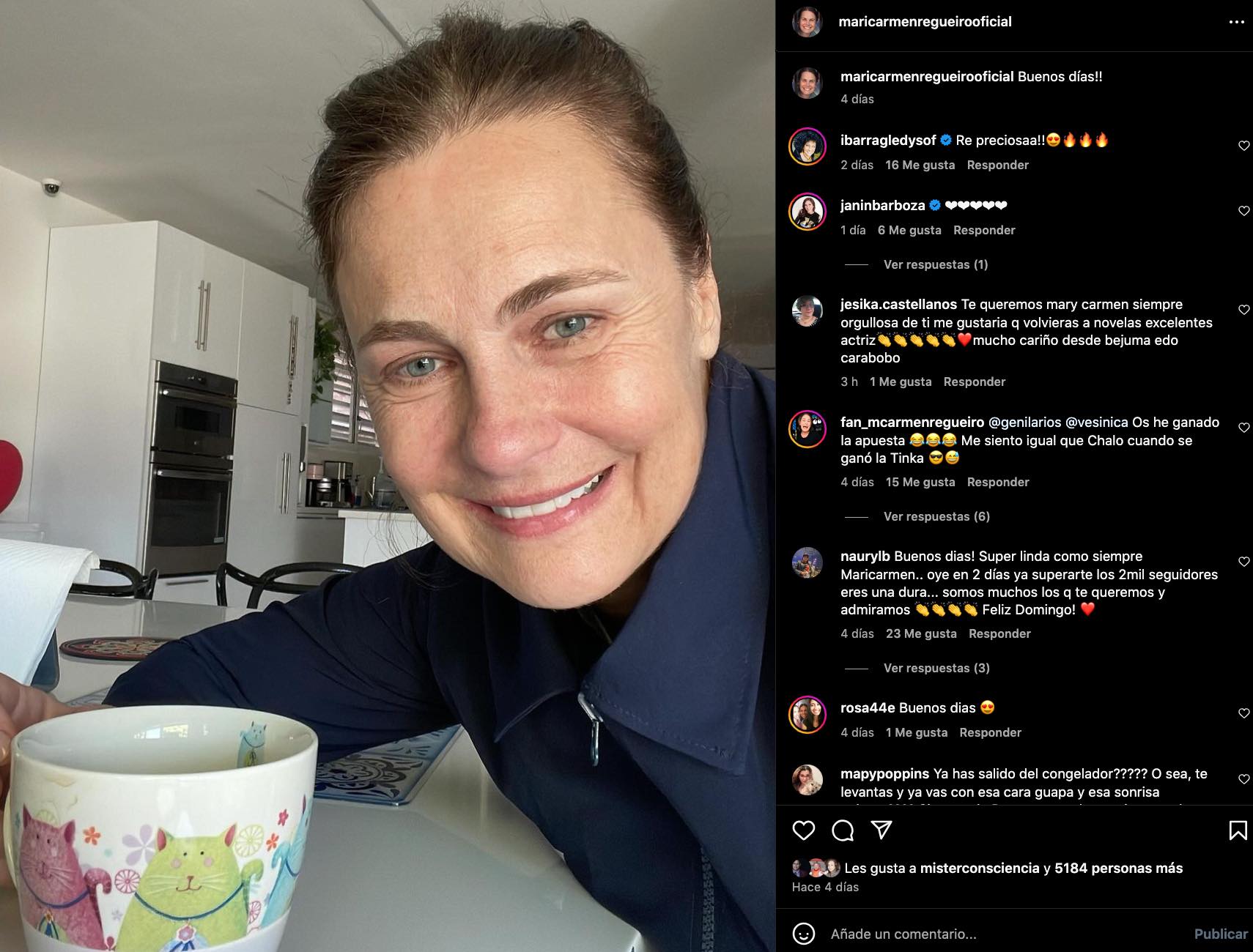 Maricarmen Regueiro debuta en Instagram y conquista a miles de seguidores