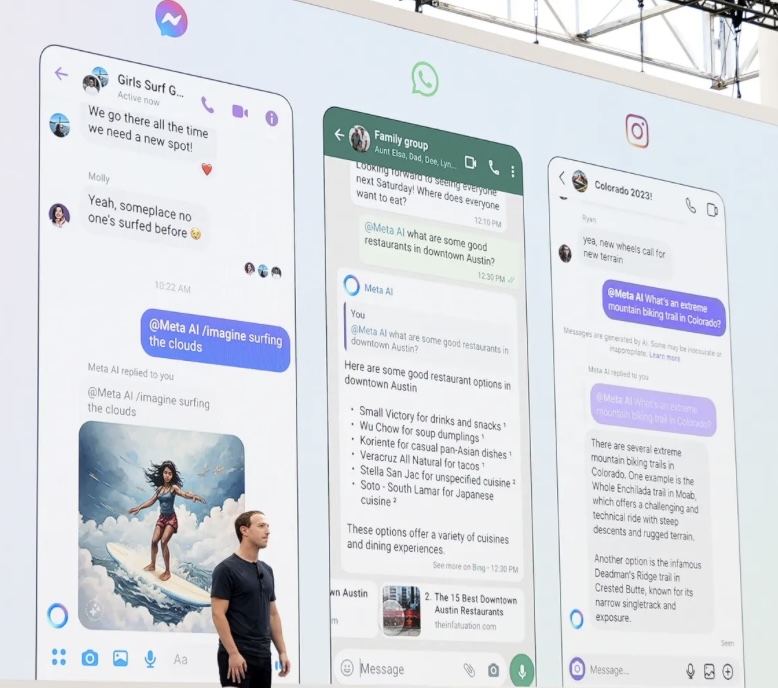 Meta despliega su asistente de IA en Instagram, WhatsApp y Facebook, mientras presenta Llama 3