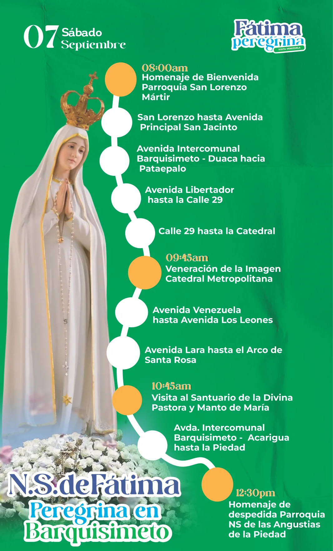 Barquisimeto recibirá la imagen peregrina de Nuestra Señora de Fátima