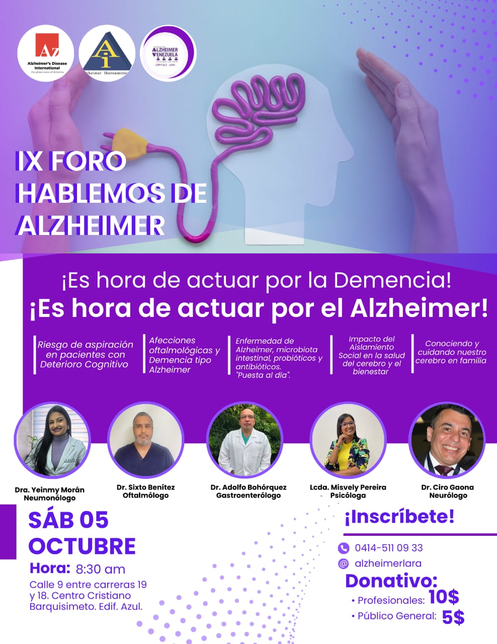 Foro “Hablemos de Alzheimer” este sábado 5 de octubre en Barquisimeto