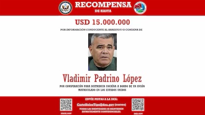 Acusaciones por narcotráfico y una recompensa de USD 15 millones: la trama judicial que involucra a Vladimir Padrino López